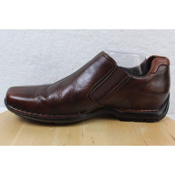 Cole Haan Slip On Shoe Men Size 11.5 Leather Brown Loafer Zeno Split Toe Comfort - Picture 7 of 13